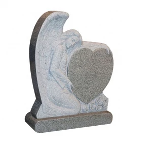 Heart and  headstone base monument  tombstone with weeping angel