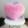 Heart shape long hair faux fur cushion cover throw pillow for couch cushion home decor