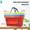 Heavy Duty 25ltr Black Wide Plastic Handheld 7 colors Shopping Baskets Hold 25KGS Weight For Grocery Supermarket