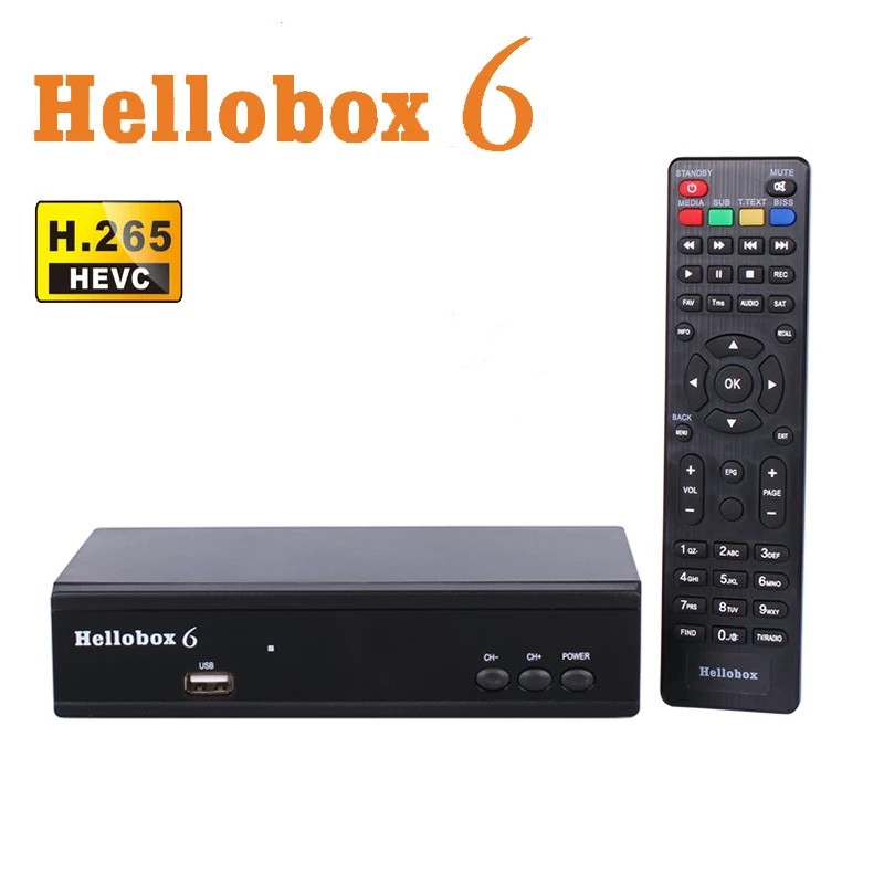 Hellobox 6 Satellite TV Receiver H.265 HEVC 1080P MultiStream/T2MI TV BOX Decoder DVB S2 Tuner Recepto Hellobox6