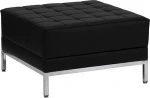 HERCULES Imagination Series Black LeatherSoft Ottoman