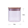 High borosilicate small pyrex glass jar with bamboo lid