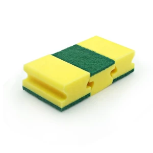 High-density grooved sponge scrubber dishwashing sponge kitchen cleaning PU sponge block