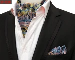 High-density polyester silk temperament scarf retro Mens ties square scarf set