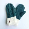 High quality best price  plush and thicken custom knit mitten gloves for gilrs