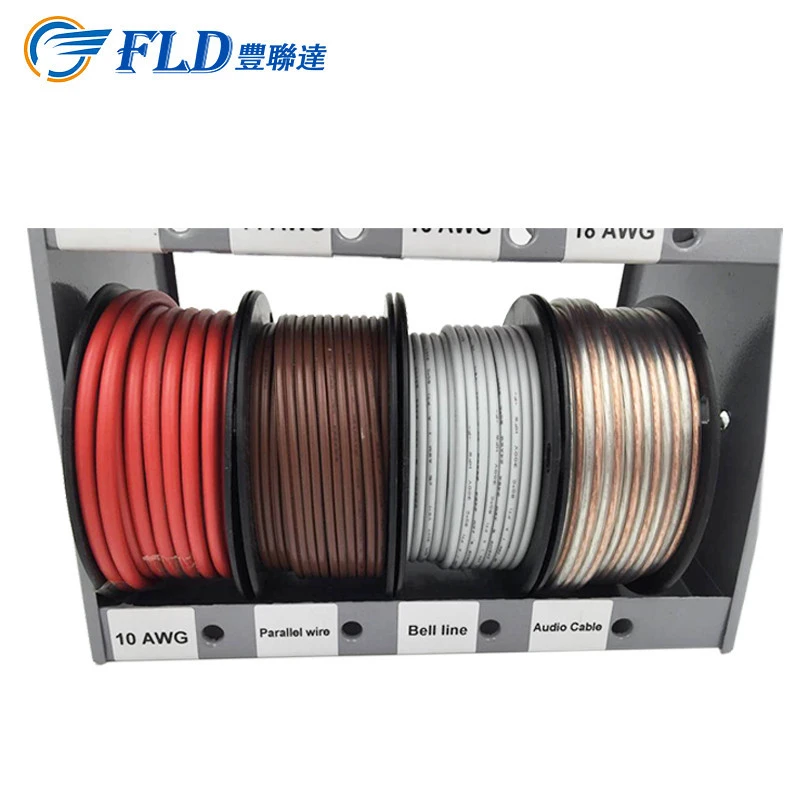 high quality cable wire display rack store 12 spool of AWG10 AWG12 AWG14 AWG16 AWG18 AWG20 AWG22 100% copper wire for stereo