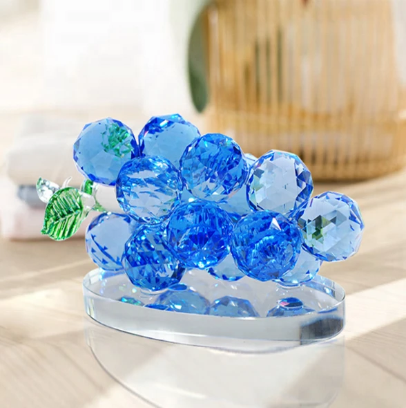 High quality Crystal Glass Grape Cluster Craft For Home Decoration