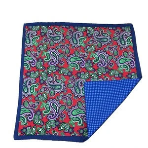 High Quality Double Side Screen Printed Silk Personalized Design Handkerchief