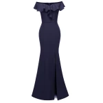 High-quality large size slim shoulder dress bridesmaid group light dress banquet small dress female slim figure