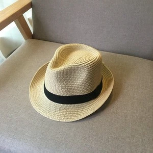 High Quality Paper Straw Fedora Hat Fashion Jazz Hat Panama Sombreros