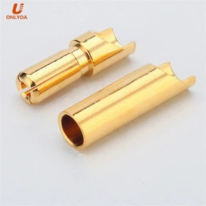 high quality soild brass 4mm gold bullet banana connector for esc motor rc battery