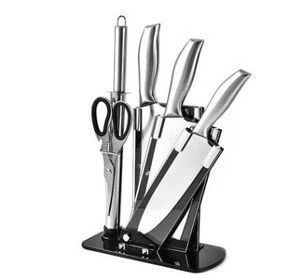 High quality stainless steel kitchen knife set with acrylic block