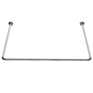 HIgh quality stainless steel U shape shower curtain rod 22-25mm aluminium shower curtain rod corner