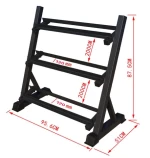 High quality three-layer hexagonal dumbbell rack fitness equipment commercial dumbbell set with rack