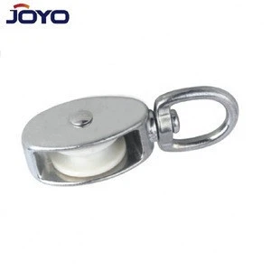 High quality zinc plated single nylon sheave swivel eye zinc alloy die-casting pulley