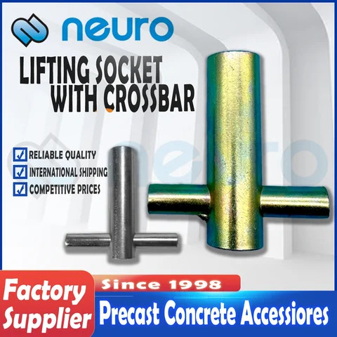 High Standard SS304 316L Alloy Steel Threaded Lifting Socket with Crossbar for Construction