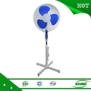 high velocity plastic material blade 12volt stand fan with cross base