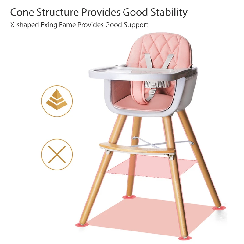Home Height Adjustable Safety Baby Feeding High Chair Dining Chair