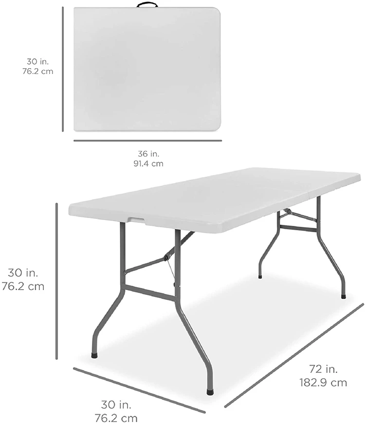 HOMFUL 6ft Indoor Foldable Table Outdoor Camping Furniture Picnic Plastic Folding Tables