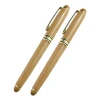 Hot low moq eco friendly wood bamboo roller pen sign pen for company contract