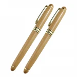 Hot low moq eco friendly wood bamboo roller pen sign pen for company contract