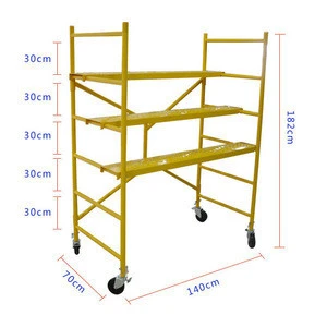 Hot Sale 4 Feet Aluminum Steel Mobile  Mini Foldable Scaffolding in Ladder