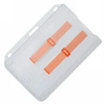 Hot sale ABS transparent double card holder double slide frosted PC plastic sleeve card holder