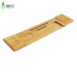 Hot Sale Bamboo Bath Tray /Rack/ Shower Caddy With wine holder