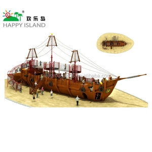 hot sale kids Backyard wood Play set Swing Set outdoor playground boat Pirate Ship equipment for kindergarten toys