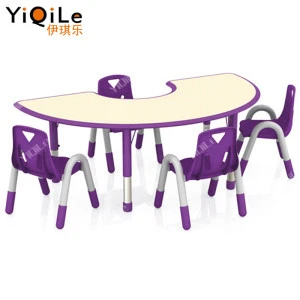 hot sale pre-school kids high quality furniture up and down moon study table