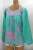 Import Hot sale sky blue fabric with all pink embroidery long sleeve blouse from China