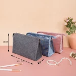 Hot sale winter plush velvet cosmetic bag for women outdoor organizer travel toiltery washbag makeup velvet bag