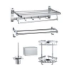 Hot sales Bathroom Accessories Pendant Aluminium complete set Shower storage rack  for Hotel Apartment Bathroom