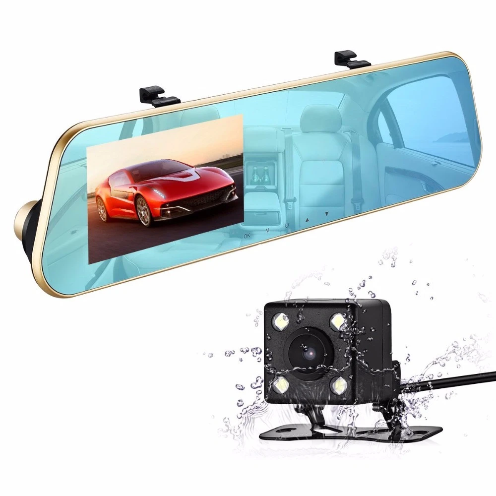 Hot Selling 4.3inch Security G-sensor Hd Car 1080p Manual Rearview Mirror Camera Video Recorder