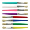 Hot Selling 4pcs Candy Colored Round Head Plastic Handle Graffiti Pens Pig Bristle Acrylic/Watercolor/Gouache/Oil Paint Brushes