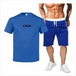 Hot Selling Fashion Summer High Street Style Hip Hop O-Neck Brand T Shirt Men Short Sleeve set