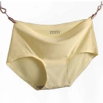 hot selling plus size seamless mid- waist nylon panties wholesale woman simple type one piece ice silk knickers