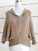 Hot Wholesale Winter Solid Thick Hooded Cable Cardigan Sweater Women for Custom