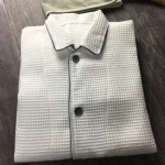 hotel bath linen 100% combed cotton waffle bathrobe with piping and buttons