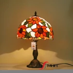 Hotel Classic Metal Base Living Room LED Bedside Table Lamp Stained Glass Lamp