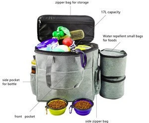 Hotsale Dog Travel Storage Bag Dog Travel Kit Supplies Pet Weekend Outdoors Organiser Tote Bag In Stock