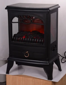 Household Freestanding 900/1800W Portable Decor Flame Electric Fireplace Heater