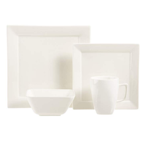 Household/restaurant/hotel Ceramic porcelain formal dinner sets 16-Piece Classic White Dinnerware Set, Square, Service for 4