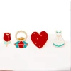 Huilin Customized Rose Diamond Red Heart Dress Brooch
