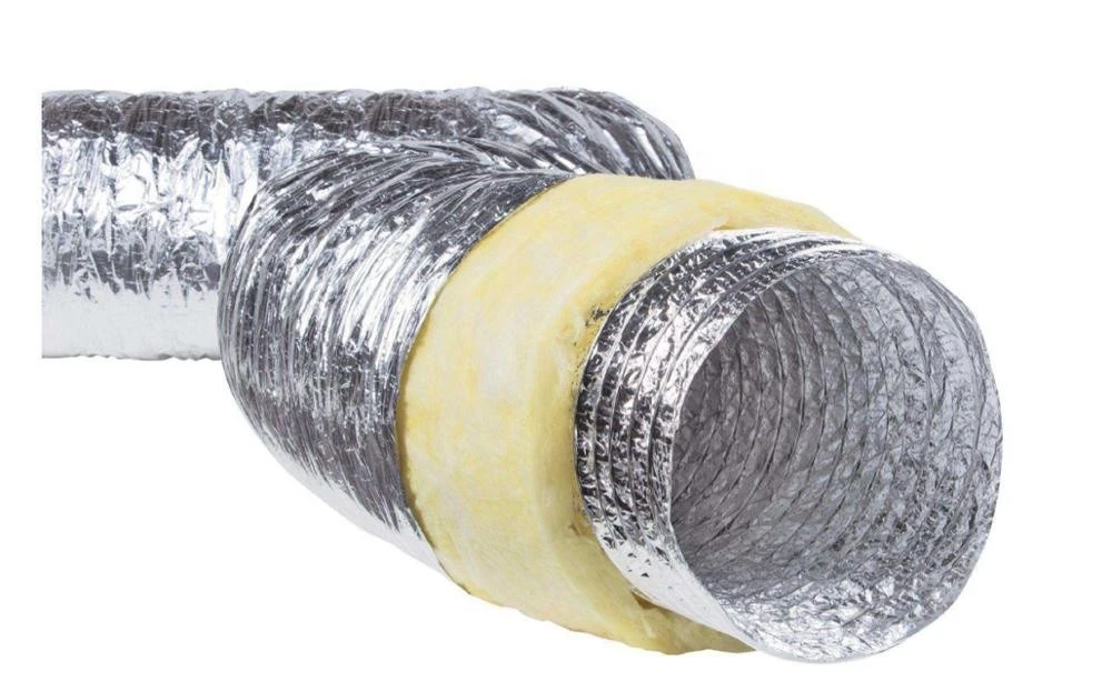 hvac system air conditioning aluminum foil fiberglass  insulated flexible  duct