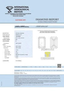 IGI Certified Emerald Shape 1.00 Ct. Diamond