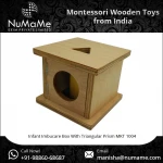 Imbucare Box With Triangular Prism Education Material Wooden Baby Toy for Preschools
