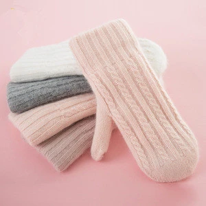 IMF Pure Cashmere knitted Mitts Warmth Gloves For Girls