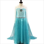 In stock party fancy kid elsa frozen dress barbie dress up game for girls