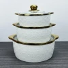 In Stock Porcelain Tableware White Cheap Casserole Pot Embossed Ceramic Soup Pot Sets with Glass Lid